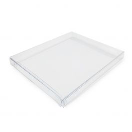 Transparent rectangular PVC box 14,2x11,7x1,4cm. | Mopec
