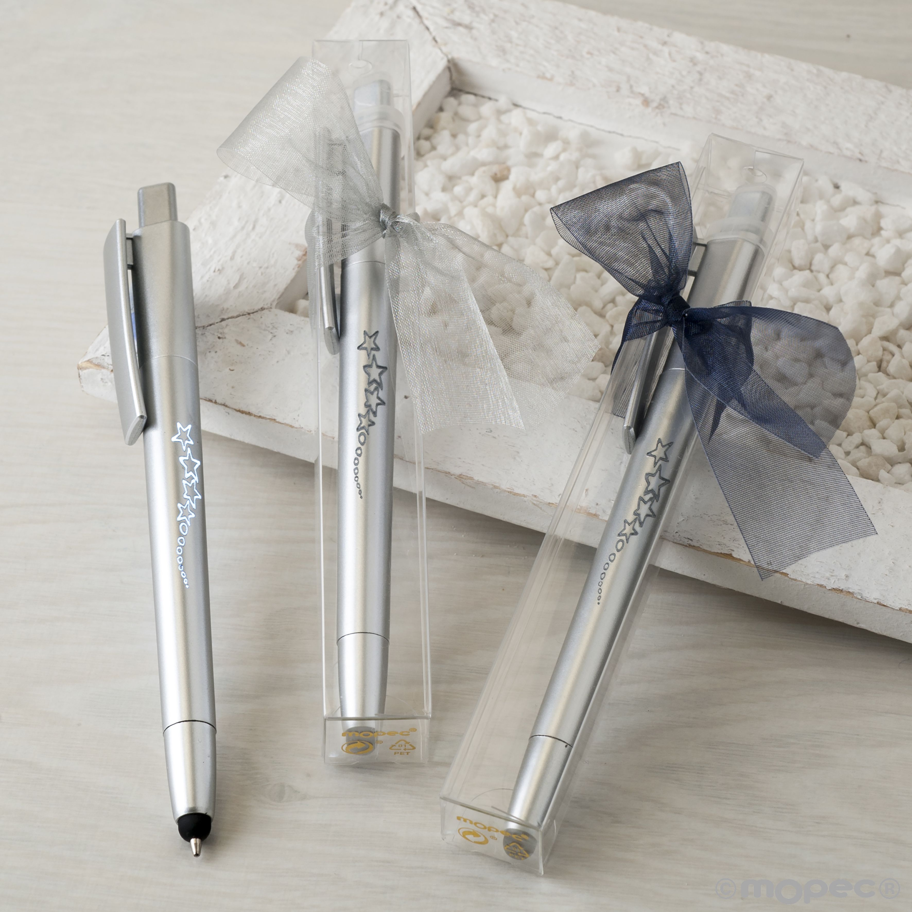 Bolígrafos con cristales de colores puntero táctil y funda detalles para Bodas