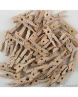 Pinza mini 2,5cm natural precio x caja de 100pcs.