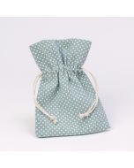 BLUE polka dot bag 10x14cm.