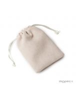 Ivory suede effect bag 7,5x10cm.