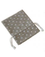 Bolsa algodón marrón topos marfil 14cm. min.12