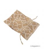 Bolsa burlap con blonda marfil 12,5x17,5cm., min.24