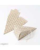 Boîte pyramide beige avec points 5x11x5cm