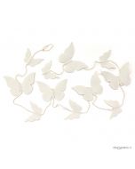 Guirnalda de mariposas de algodón color blanco 1,5mts