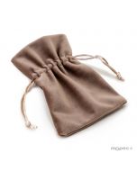Velvet mink coloured bag 10x14cm.