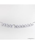 Guirnalda Just married 10,5x14cm, longitud 4mts.