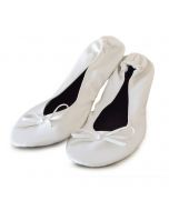 Bailarinas blanca imit. piel+bolsa, talla M min.2