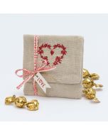 Beige bag with red embroided heart 4 croki-choc