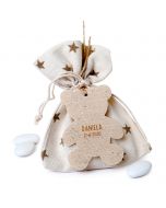 Bolsita estrellas 5peladillas choco.colgante osito beig