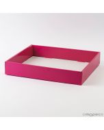 Vassoio cartone fucsia effetto vernice 27x24x4,5cm