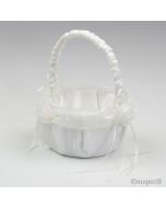 Cesta arras redonda marfil tul perlitas 15cm(diam)