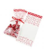 Bag red hearts 12x25cm 100units