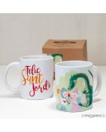 Tasse en céramique Sant Jordi dans une boîte cadeau
