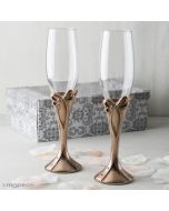 Juego de copas lazo bronce love, set de 2