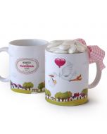 Taza cerámica Pit&Pita cigueña niña caja regalo 14peladillas