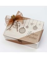 Confezione regalo Natale scatola in legno palline albero