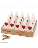 Confezzione20 scatole piramidali 5croki-choc etichetta Love