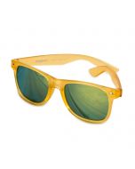 Gafas de sol semi-transparentes amarillas lente espejo