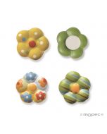 Flor metal con adhesivo 3stdos, bolsa 12pcs