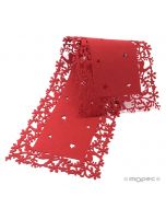 Camino de mesa navideño fieltro rojo 30x100 cm.