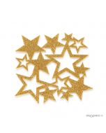 Posavasos fieltro purpurina estrellas dorado, min.6