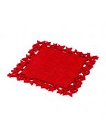 Posavasos fieltro rojo estrellas 10x10cm., min.6