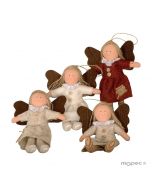 Colgante angelitas alas marrones stdo.4, min.4