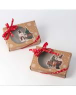 Assorted brown Christmas box of 2 5x18x12cm