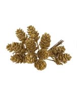 Pinecone with gold glitter bunch of 12