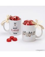 HoHoHo mug céramique renne 6chocolats avec boîte cadeau