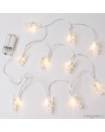 Led garland with 10 leds and clothes pegs 160cm.