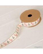 Ruban de coton de Noël 25mmx50mts