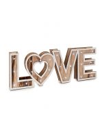 Wooden sign 40cm. LOVE with led light