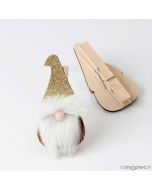 Wooden clip Gnome golden hat