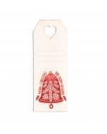 Tarjeta b. agujero corazón/campana 3x7cm (preciox24u),min.24