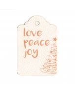 Tarjeta candil Love Peace Joy 4x6cm (preciox21u) min.21