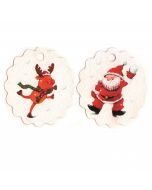 Santa/reindeer tag Ø4cm (price x28ps)