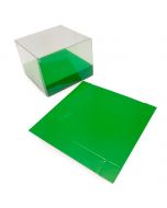 Green glossy cardboards base 10x2x10cm