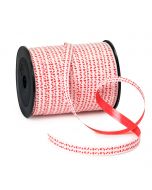 Ruban blanc-rouge petit coeurs 10mmx250m