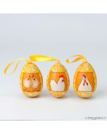 Box of 6 orange decorated Easter eggs, pricexbox