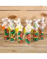 Llaveros conejitos con estuche de 17 huevos praliné, 