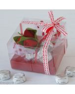 Valentine`s box with roses with 4 chocolates