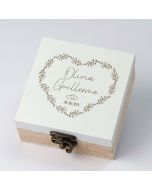 Caja anillos de boda Orla Corazón personalizada 8,5x8,5x4,3cm
