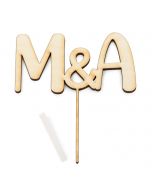 Cake topper with initials 14cm. (height) customized
