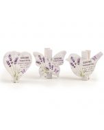 Pinza surt. mariposa,pajaro,corazón 4x3,5cm Lavanda, min 9