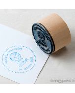 Personalized round stamp for Communion with child Ø3.5x2.5cm