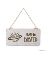 Wooden picture SATURN "Planet..." personalized