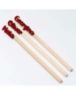 Exagonal wooden pencil customized in raise red color