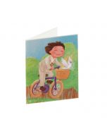 Tarjeta librito Comunión niño en bici, precio 100u.